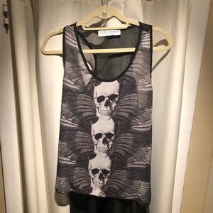 Gypsy Warrior Skull skeleton Tank Top